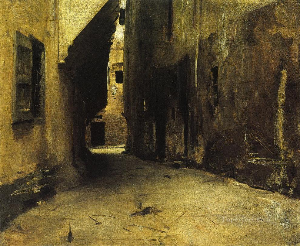 A Street in Venice2 landscape John Singer Sargent Venice Oil Paintings
